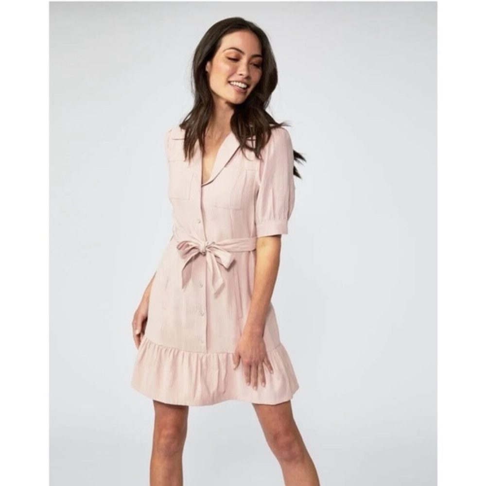 Paige Dress Mayslie Mini Button Down in Blush Pink